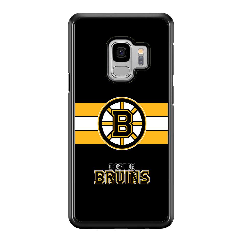 Boston Bruins Light in The Darkness Samsung Galaxy S9 Case-Rubber Black (2D Case)-Oxvistore