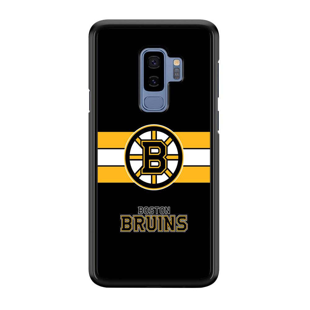 Boston Bruins Light in The Darkness Samsung Galaxy S9 Plus Case-Rubber Black (2D Case)-Oxvistore