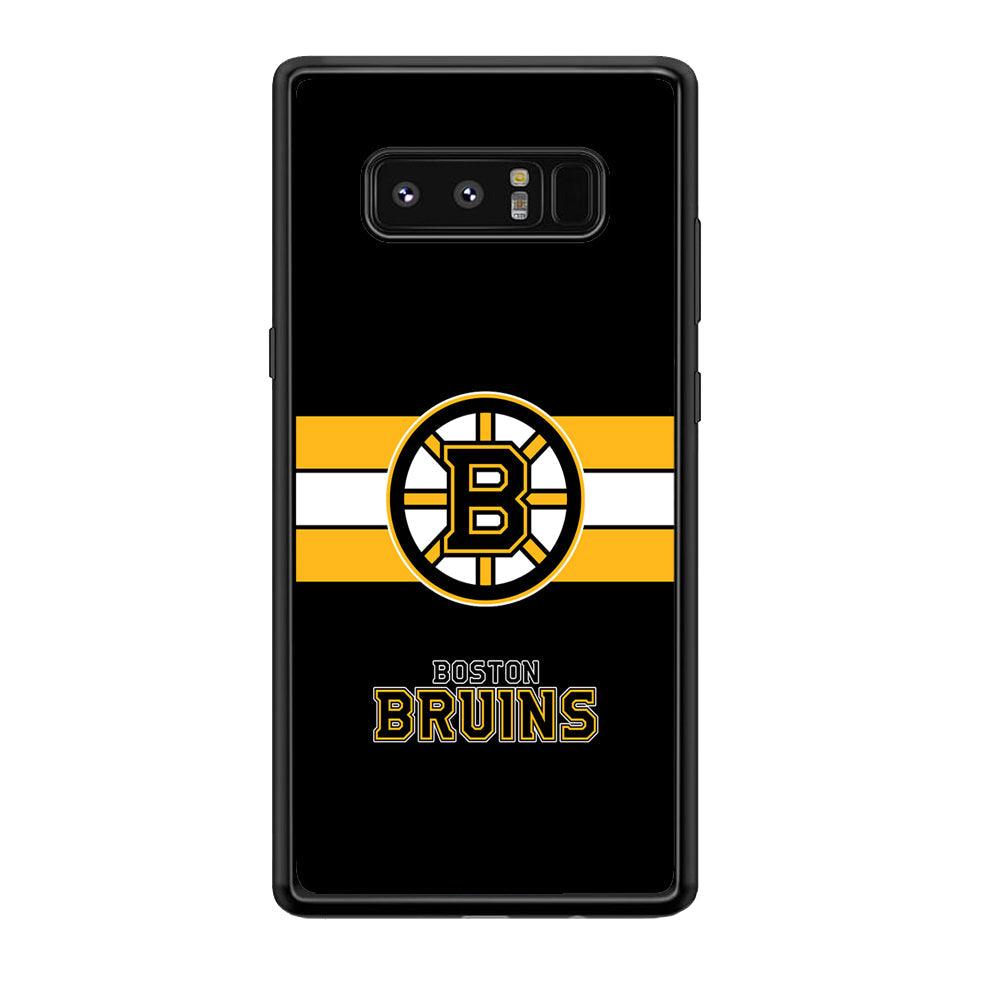 Boston Bruins Light in The Darkness Samsung Galaxy Note 8 Case-Rubber Black (2D Case)-Oxvistore