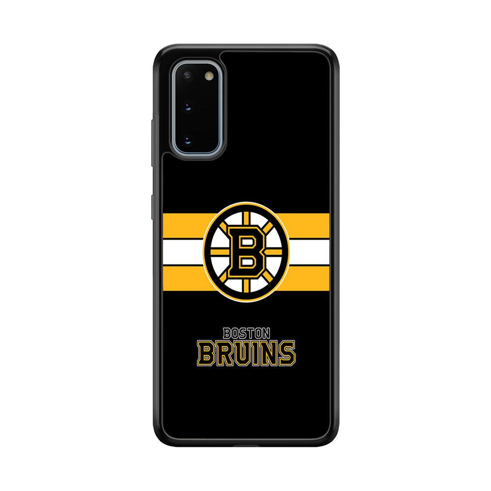 Boston Bruins Light in The Darkness Samsung Galaxy S20 Case-Rubber Black (2D Case)-Oxvistore