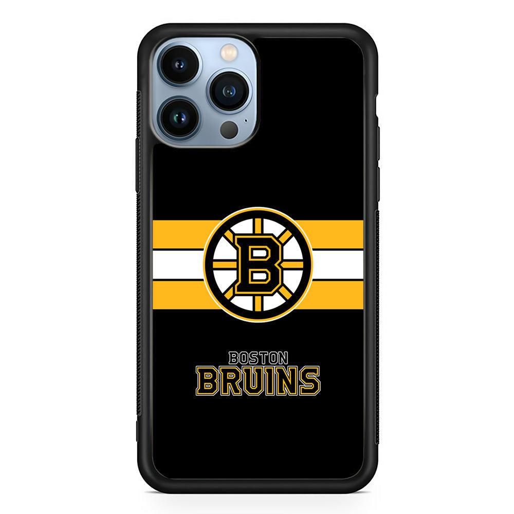 Boston Bruins Light in The Darkness iPhone 14 Pro Max Case-Rubber Black (2D Case)-Oxvistore