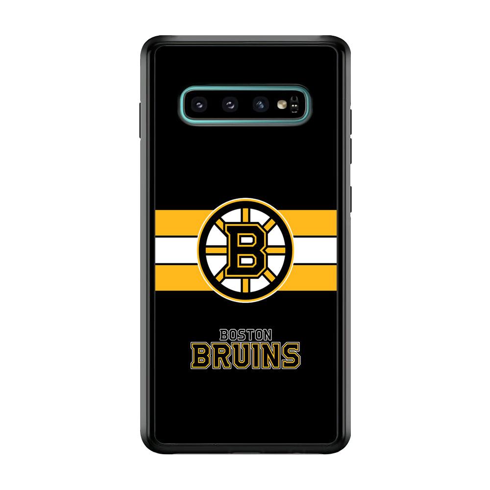 Boston Bruins Light in The Darkness Samsung Galaxy S10 Plus Case-Rubber Black (2D Case)-Oxvistore