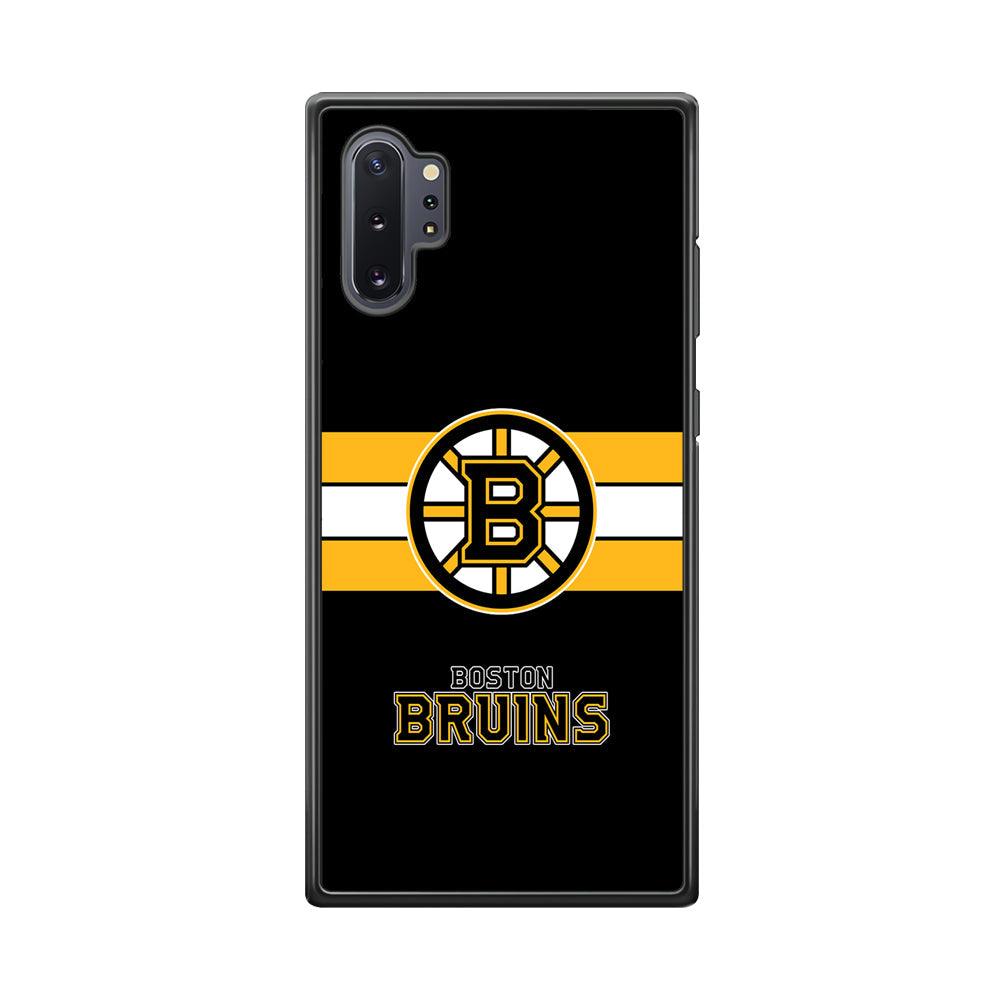 Boston Bruins Light in The Darkness Samsung Galaxy Note 10 Plus Case-Rubber Black (2D Case)-Oxvistore