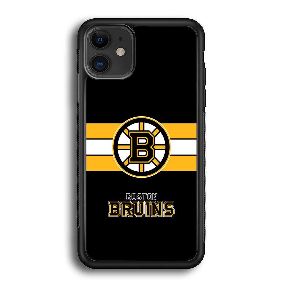 Boston Bruins Light in The Darkness iPhone 12 Case-Rubber Black (2D Case)-Oxvistore