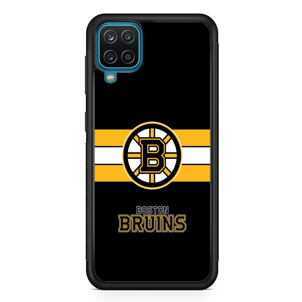 Boston Bruins Light in The Darkness Samsung Galaxy A12 Case-Rubber Black (2D Case)-Oxvistore