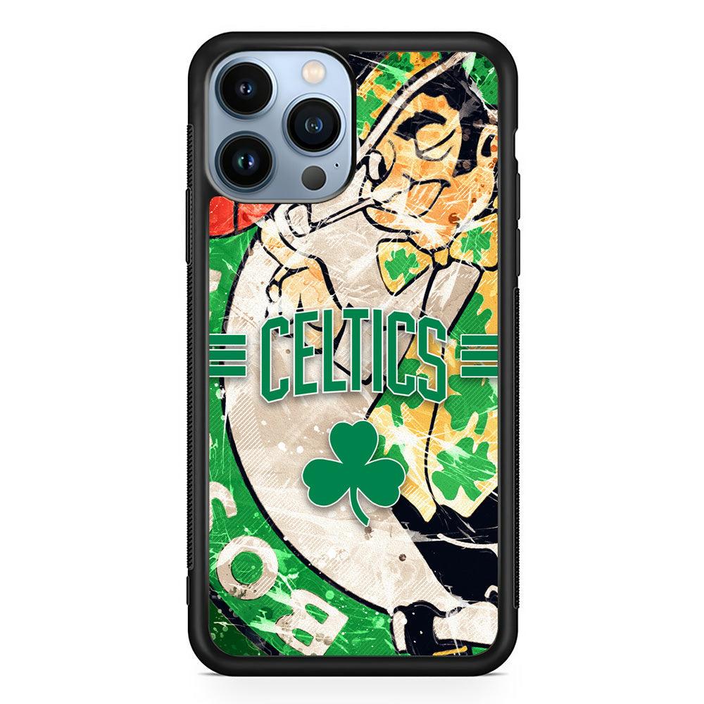 Boston Celtics Game Never End iPhone 13 Pro Max Case-Rubber Black (2D Case)-Oxvistore