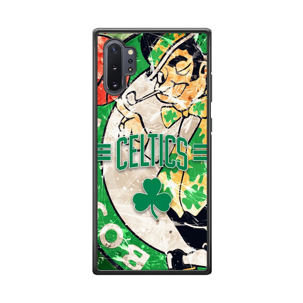 Boston Celtics Game Never End Samsung Galaxy Note 10 Plus Case-Rubber Black (2D Case)-Oxvistore