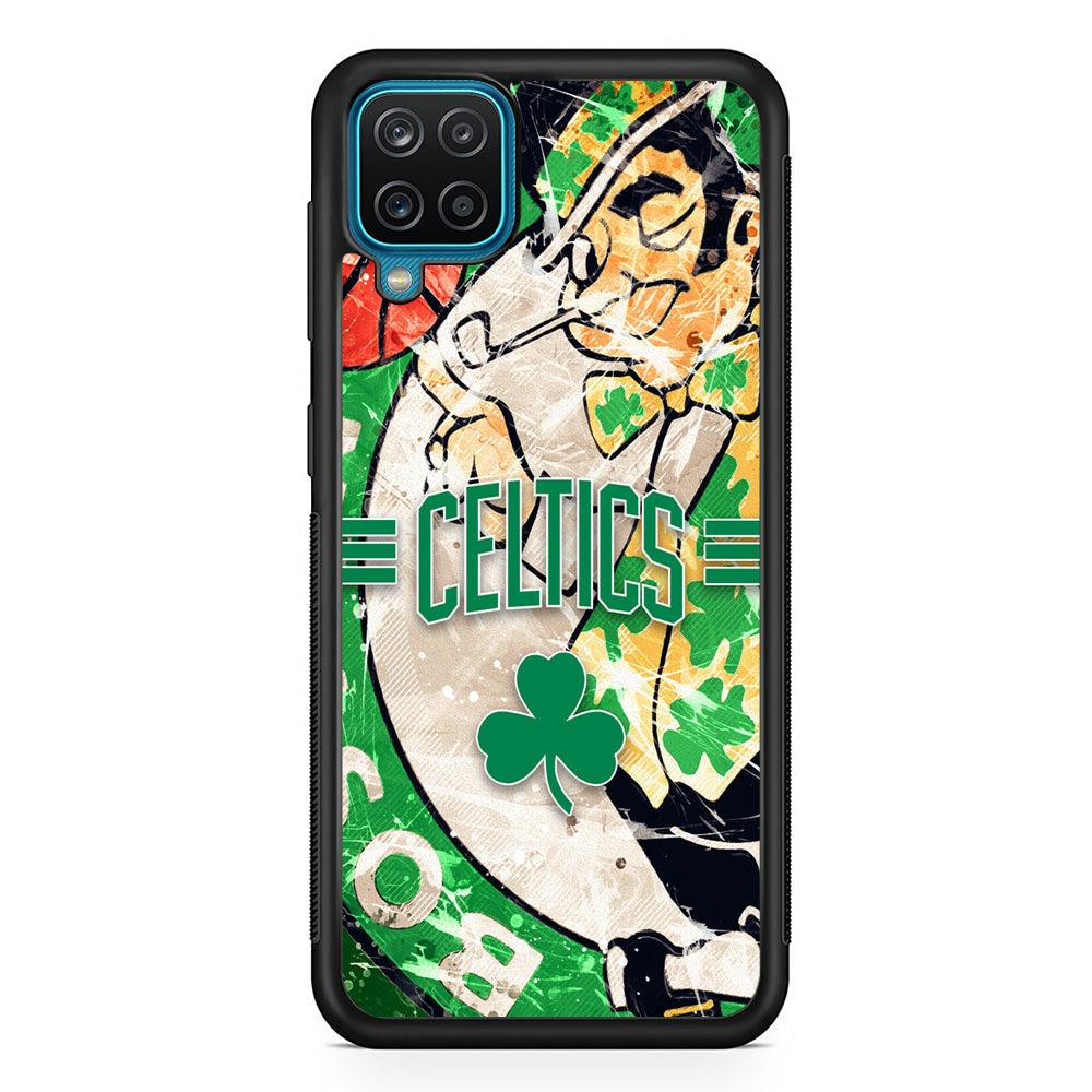 Boston Celtics Game Never End Samsung Galaxy A12 Case-Rubber Black (2D Case)-Oxvistore