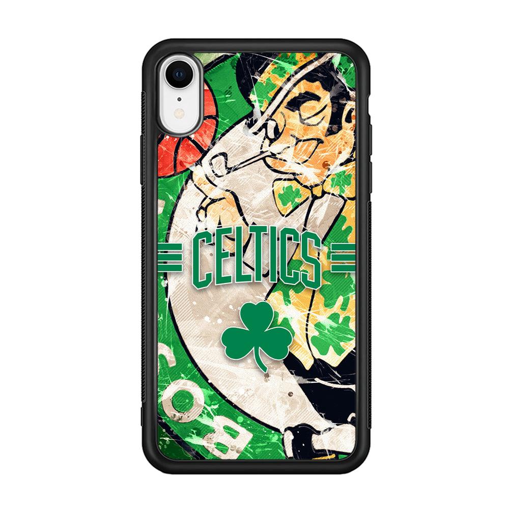Boston Celtics Game Never End iPhone XR Case-Rubber Black (2D Case)-Oxvistore