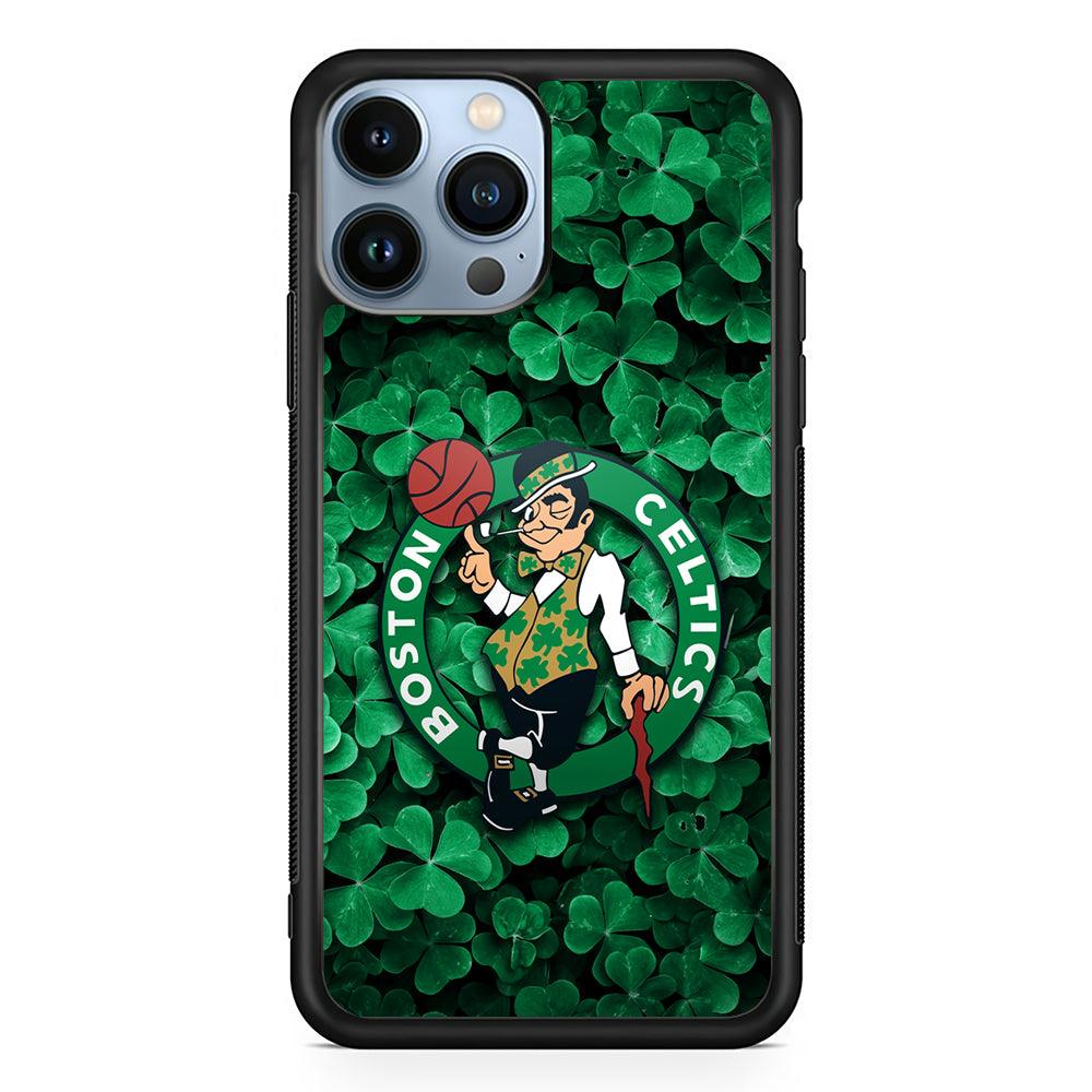 Boston Celtics Leaf 2D Rubber Phone Case-Black-Oxvistore