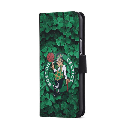 Boston Celtics Leaf Flip Wallet Phone Case-Oxvistore