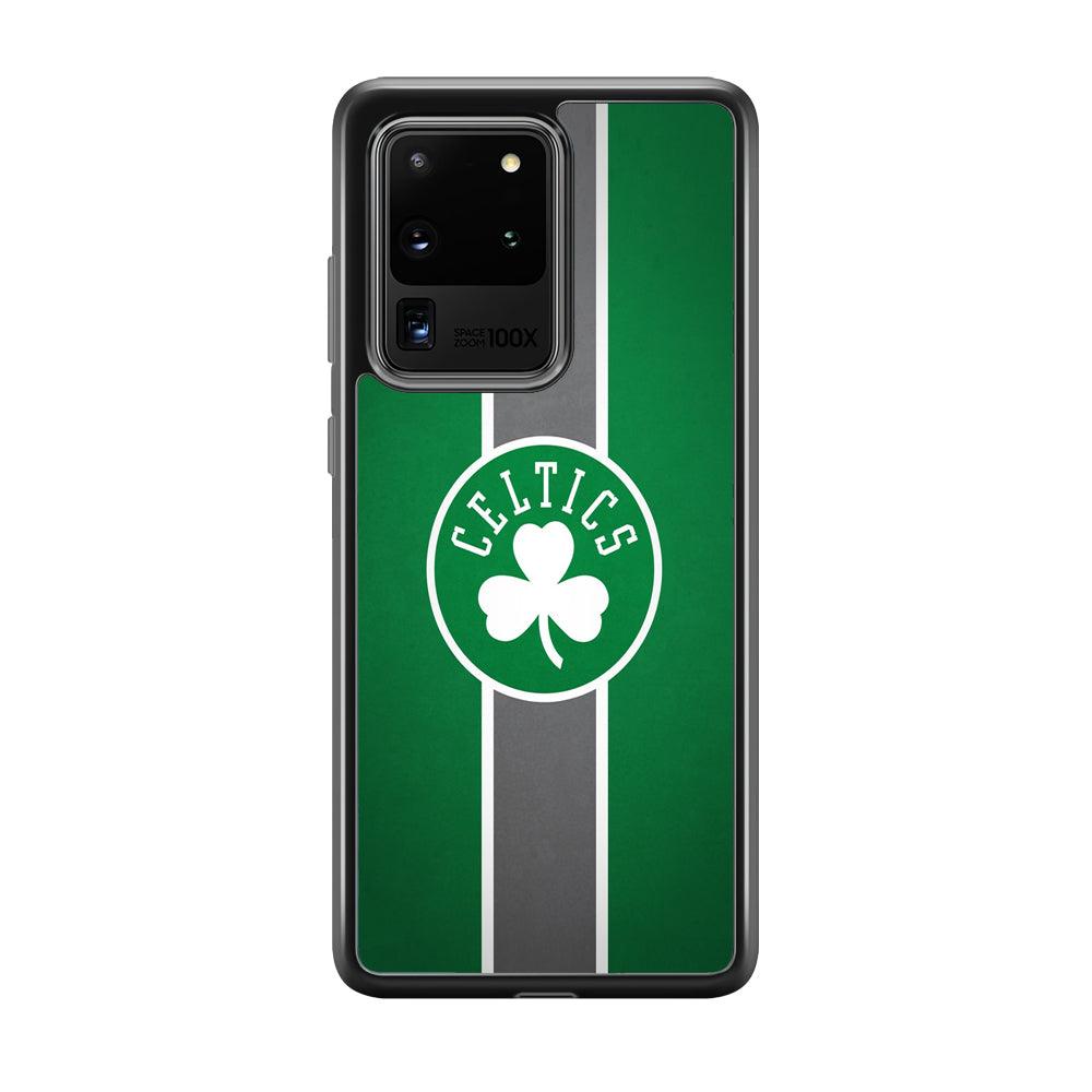 Boston Celtics Move On and Grow Samsung Galaxy S20 Ultra Case-Rubber Black (2D Case)-Oxvistore