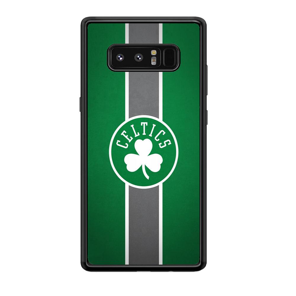 Boston Celtics Move On and Grow Samsung Galaxy Note 8 Case-Rubber Black (2D Case)-Oxvistore