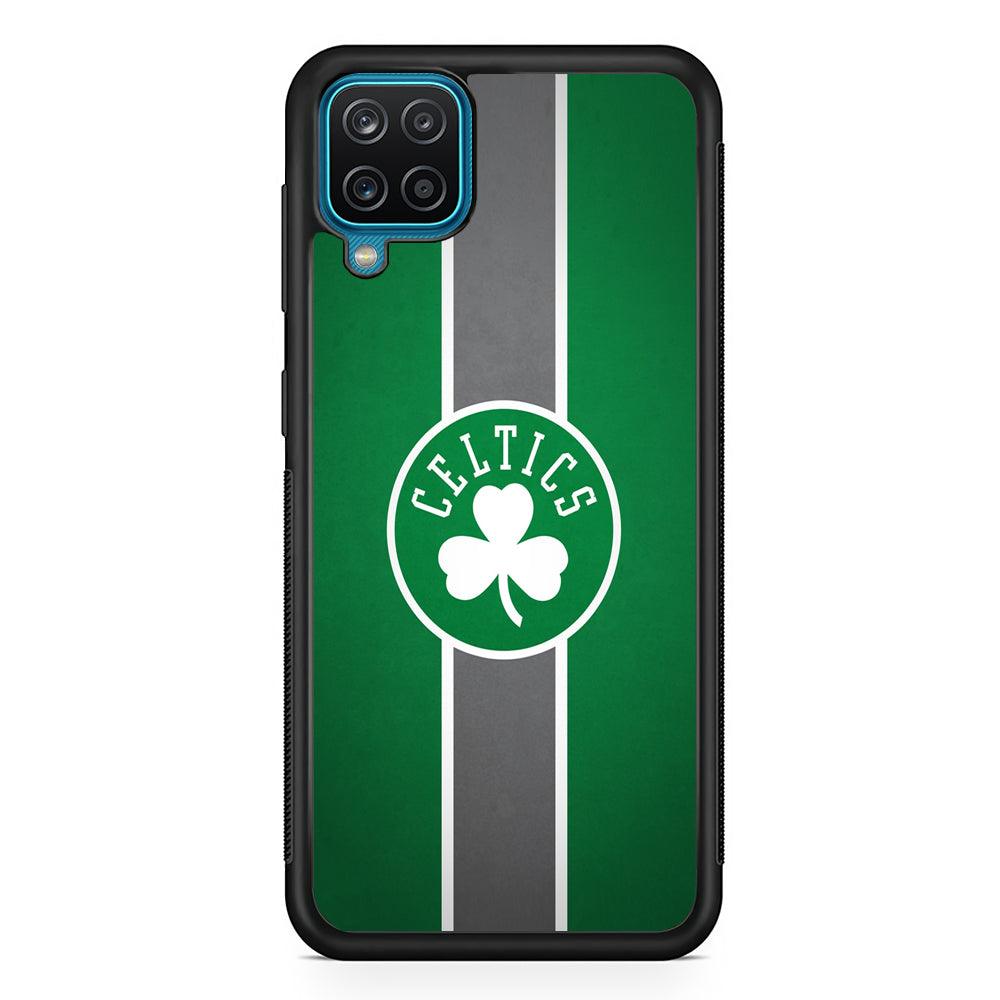 Boston Celtics Move On and Grow Samsung Galaxy A12 Case-Rubber Black (2D Case)-Oxvistore