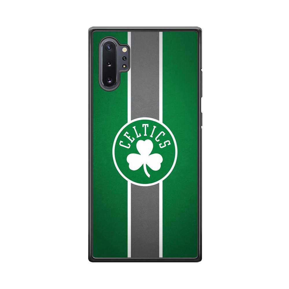 Boston Celtics Move On and Grow Samsung Galaxy Note 10 Plus Case-Rubber Black (2D Case)-Oxvistore