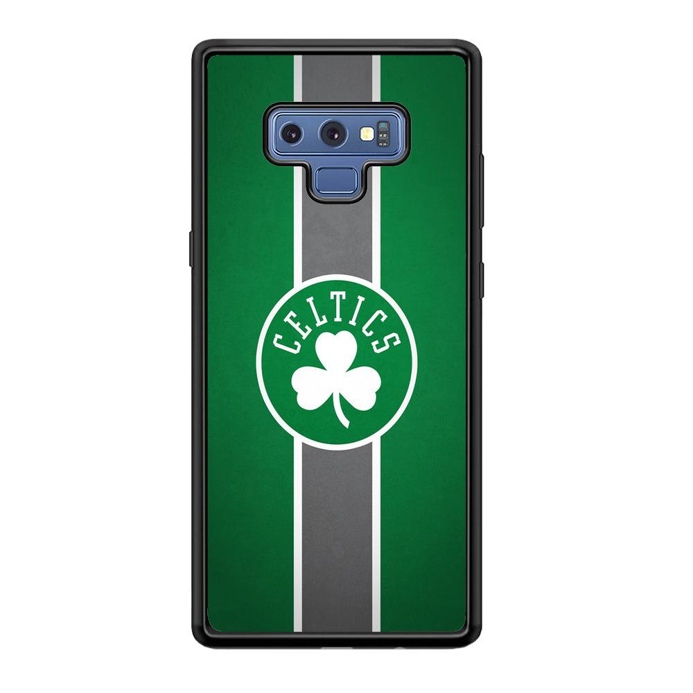 Boston Celtics Move On and Grow Samsung Galaxy Note 9 Case-Rubber Black (2D Case)-Oxvistore