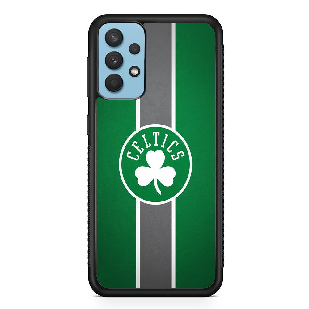 Boston Celtics Move On and Grow Samsung Galaxy A32 Case-Rubber Black (2D Case)-Oxvistore