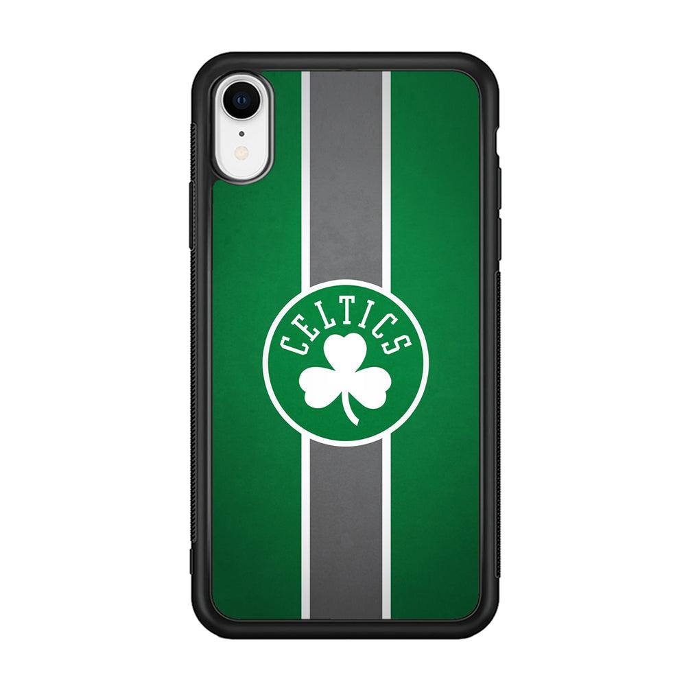 Boston Celtics Move On and Grow iPhone XR Case-Rubber Black (2D Case)-Oxvistore