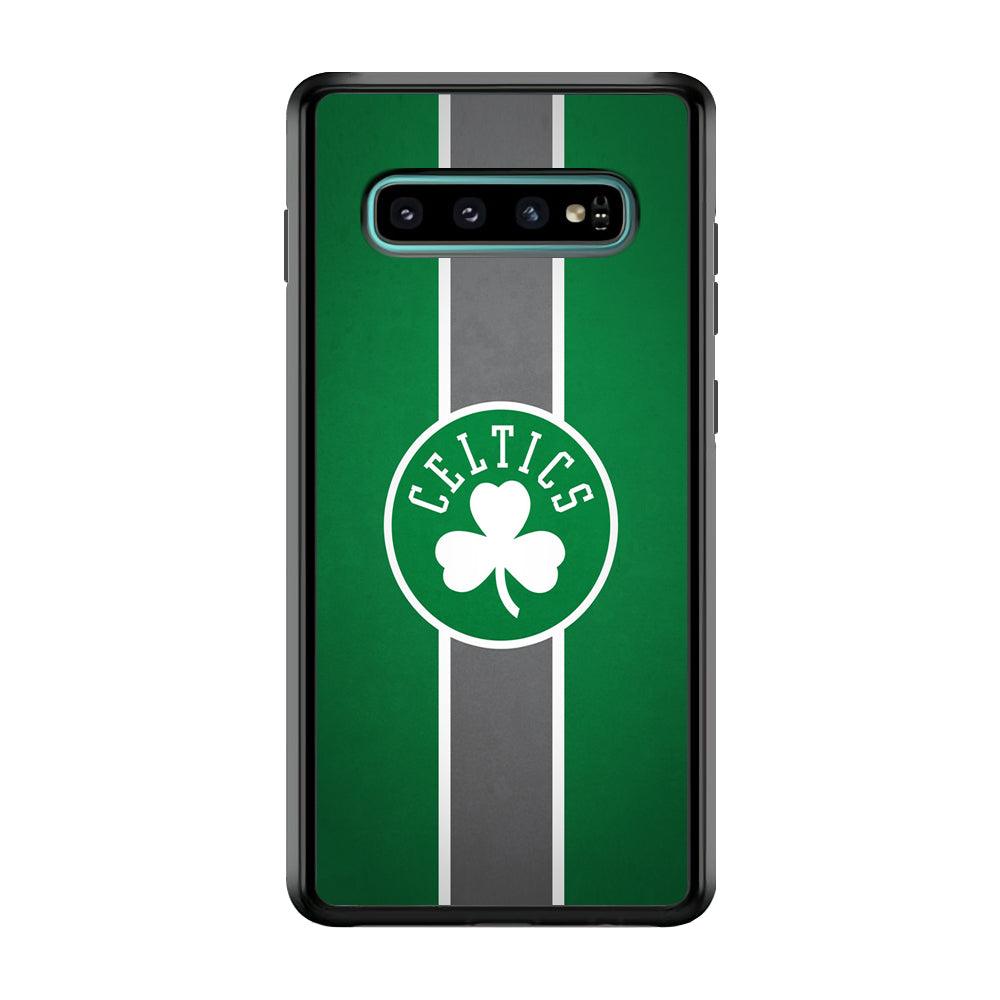 Boston Celtics Move On and Grow Samsung Galaxy S10 Case-Rubber Black (2D Case)-Oxvistore