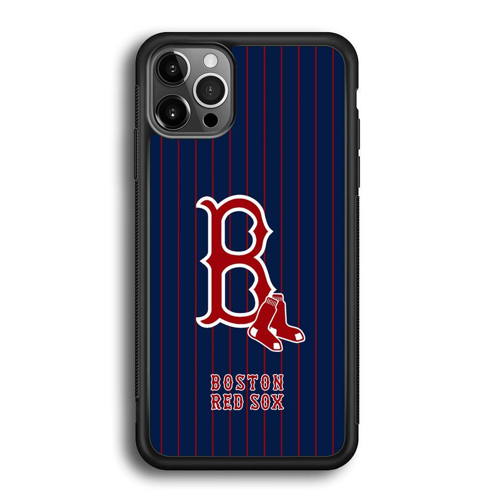 Boston Red Sox Bold and Firm iPhone 12 Pro Case-Rubber Black (2D Case)-Oxvistore
