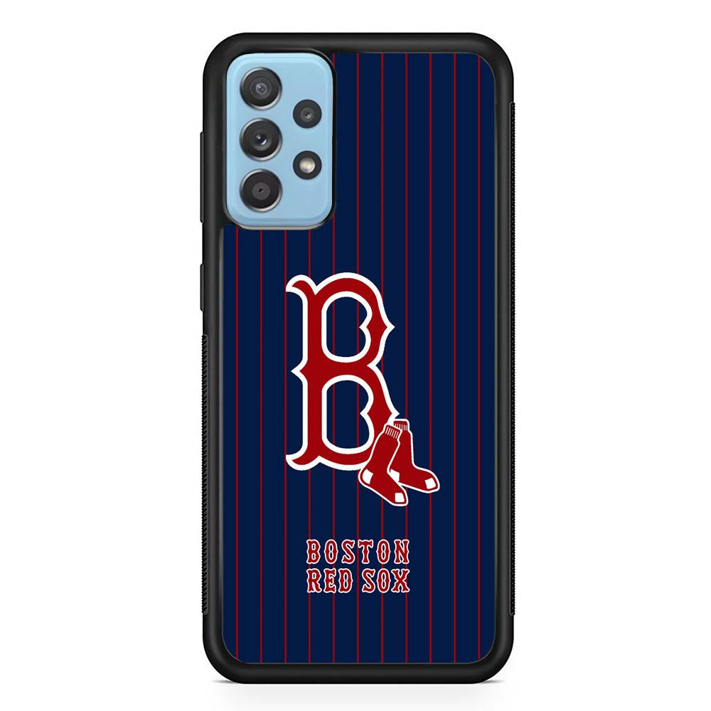 Boston Red Sox Bold and Firm Samsung Galaxy A52 Case-Rubber Black (2D Case)-Oxvistore