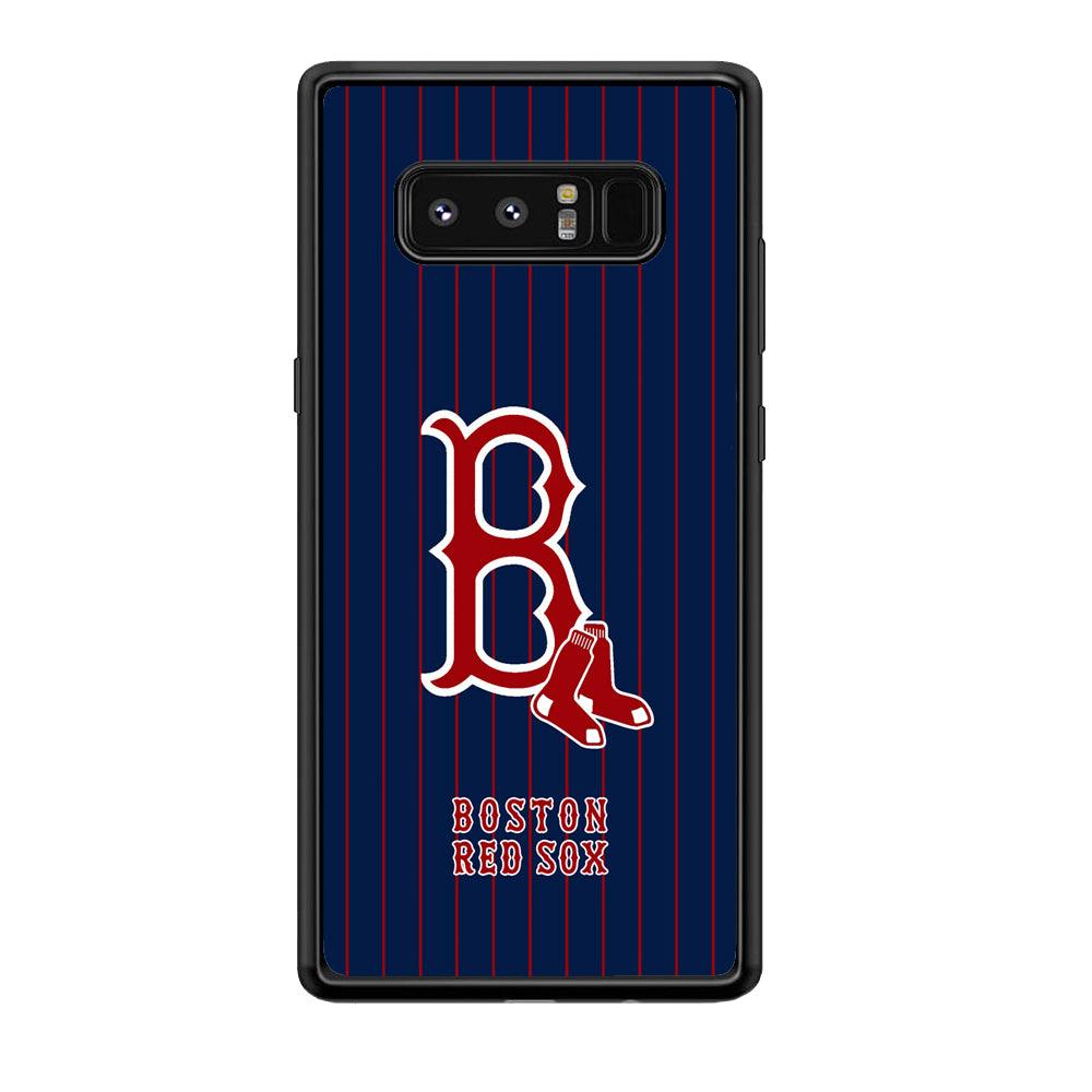 Boston Red Sox Bold and Firm Samsung Galaxy Note 8 Case-Rubber Black (2D Case)-Oxvistore