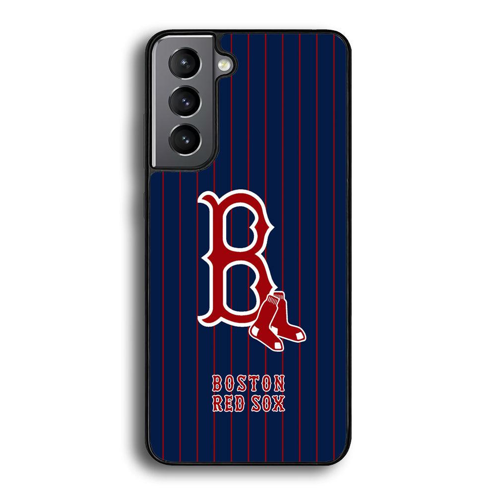 Boston Red Sox Bold and Firm Samsung Galaxy S21 Case-Rubber Black (2D Case)-Oxvistore