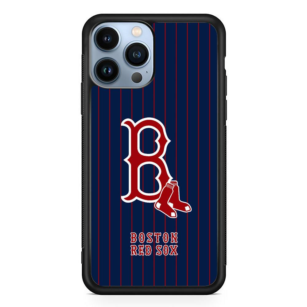 Boston Red Sox Bold and Firm iPhone 14 Pro Max Case-Rubber Black (2D Case)-Oxvistore