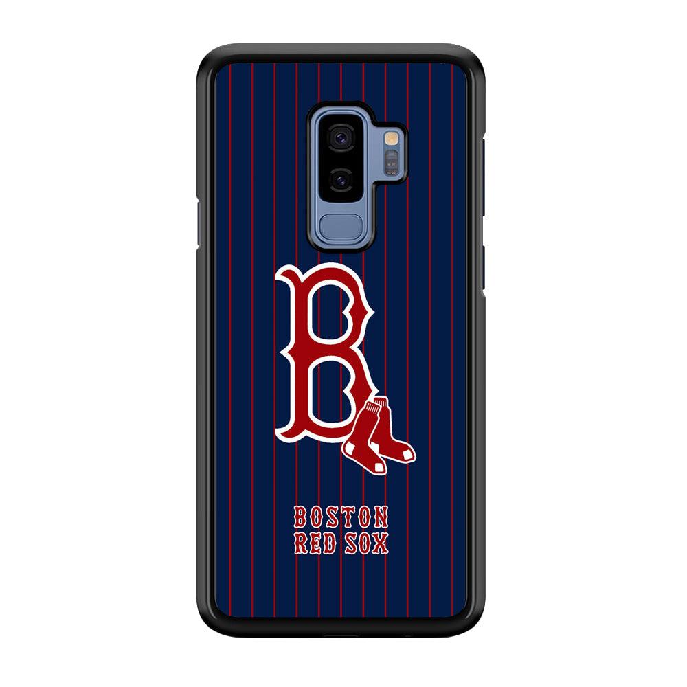 Boston Red Sox Bold and Firm Samsung Galaxy S9 Plus Case-Rubber Black (2D Case)-Oxvistore