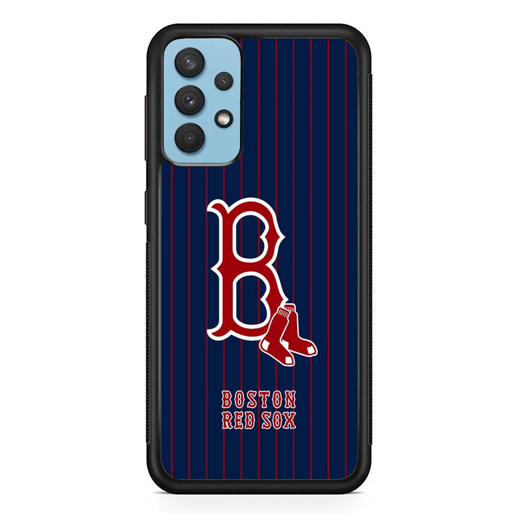 Boston Red Sox Bold and Firm Samsung Galaxy A32 Case-Rubber Black (2D Case)-Oxvistore