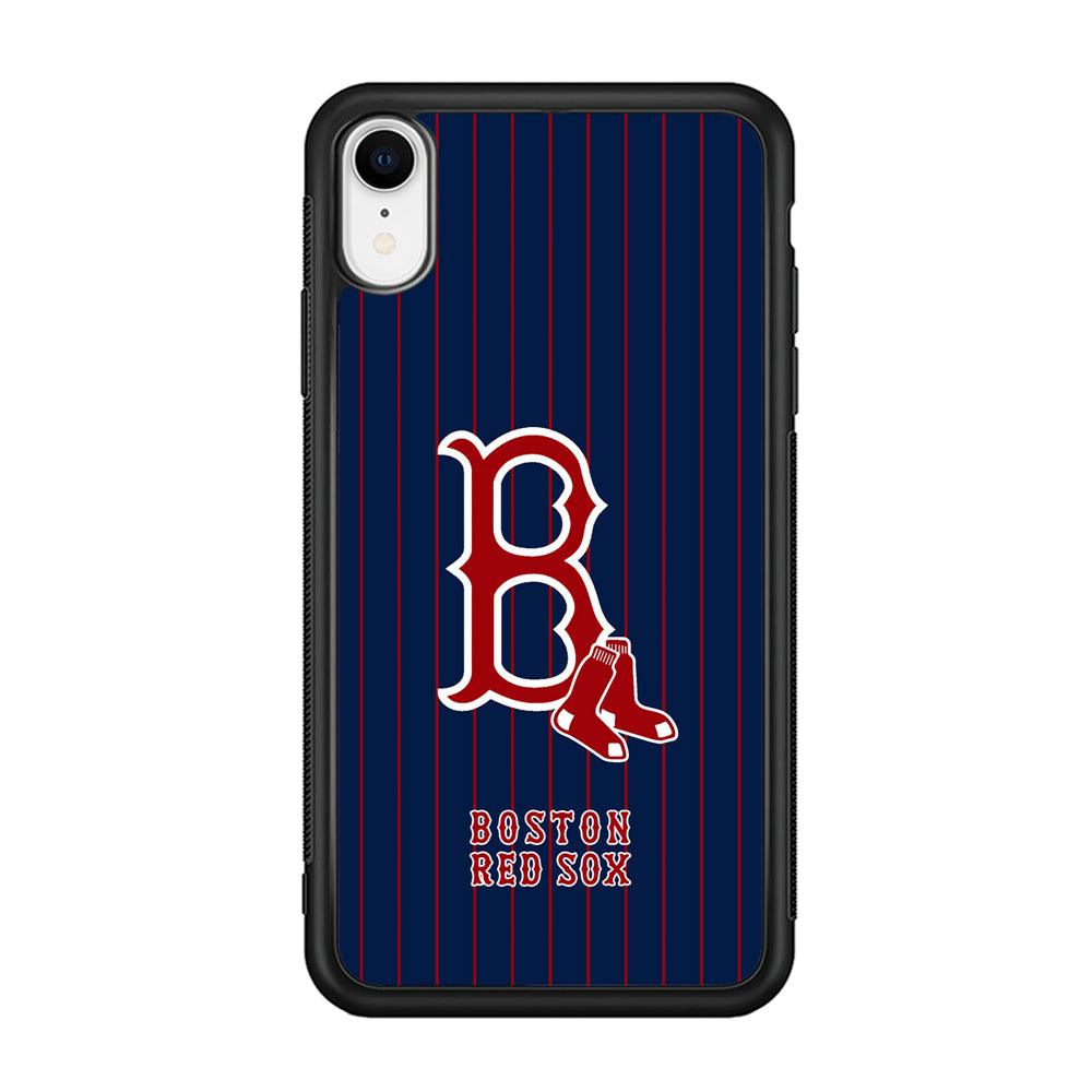 Boston Red Sox Bold and Firm iPhone XR Case-Rubber Black (2D Case)-Oxvistore