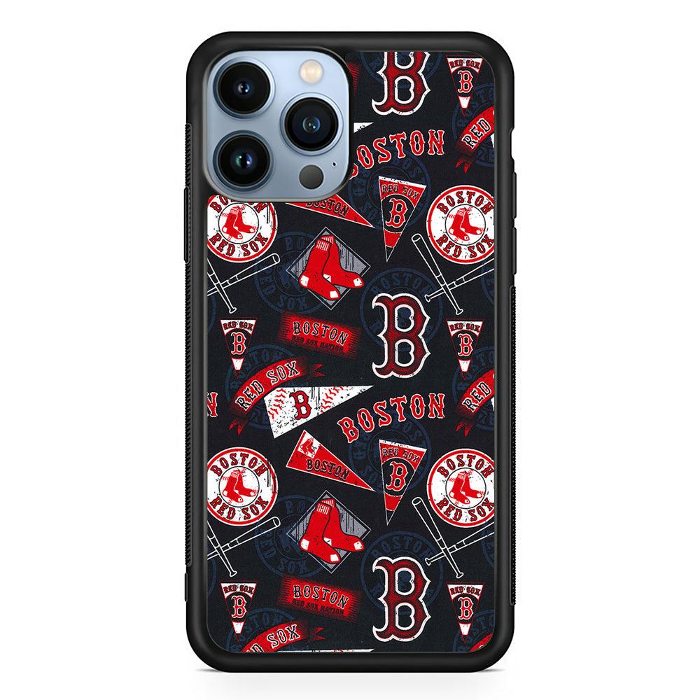Boston Red Sox Pattern 2D Rubber Phone Case-Black-Oxvistore