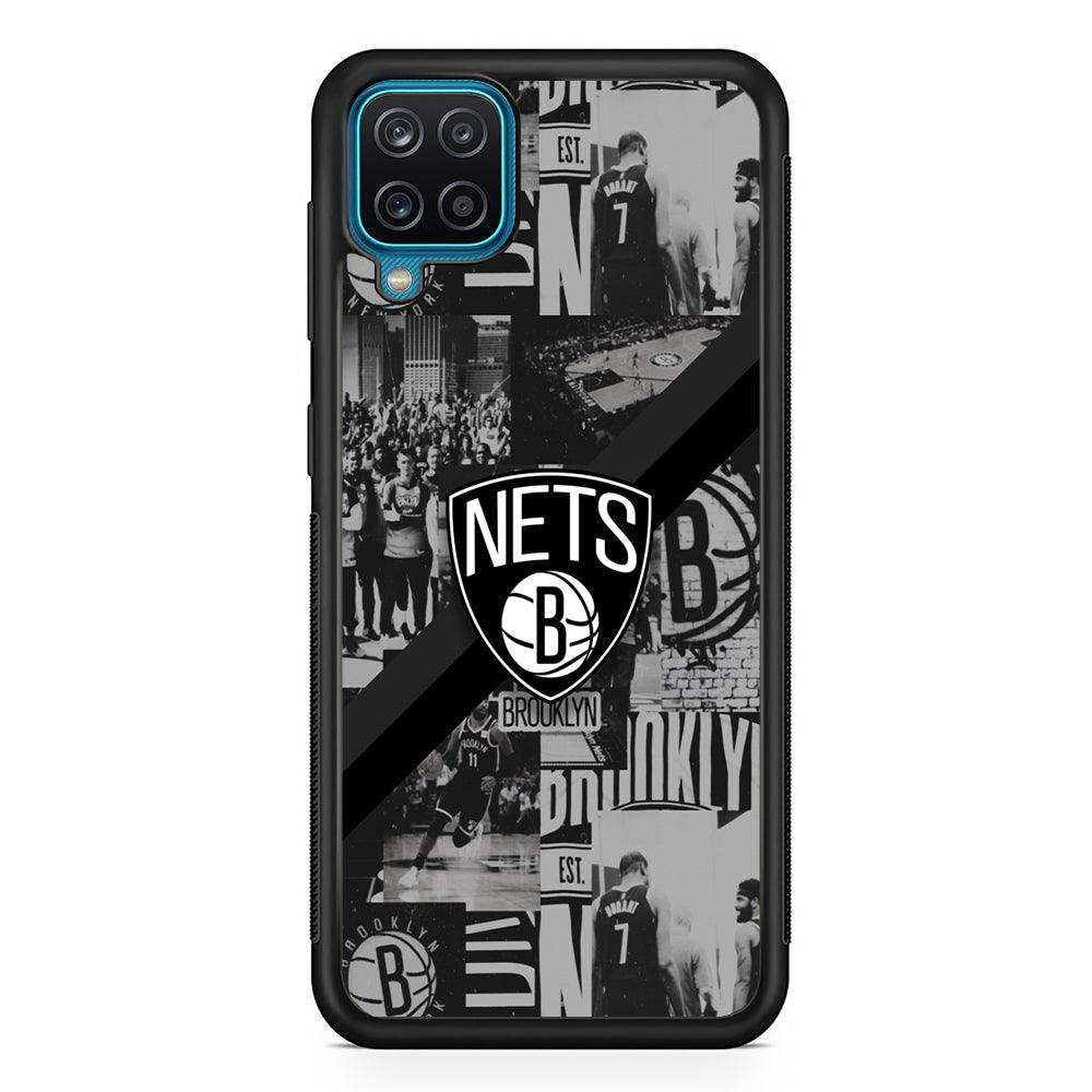 Brooklyn Nets Collage of The Journey Samsung Galaxy A12 Case-Rubber Black (2D Case)-Oxvistore