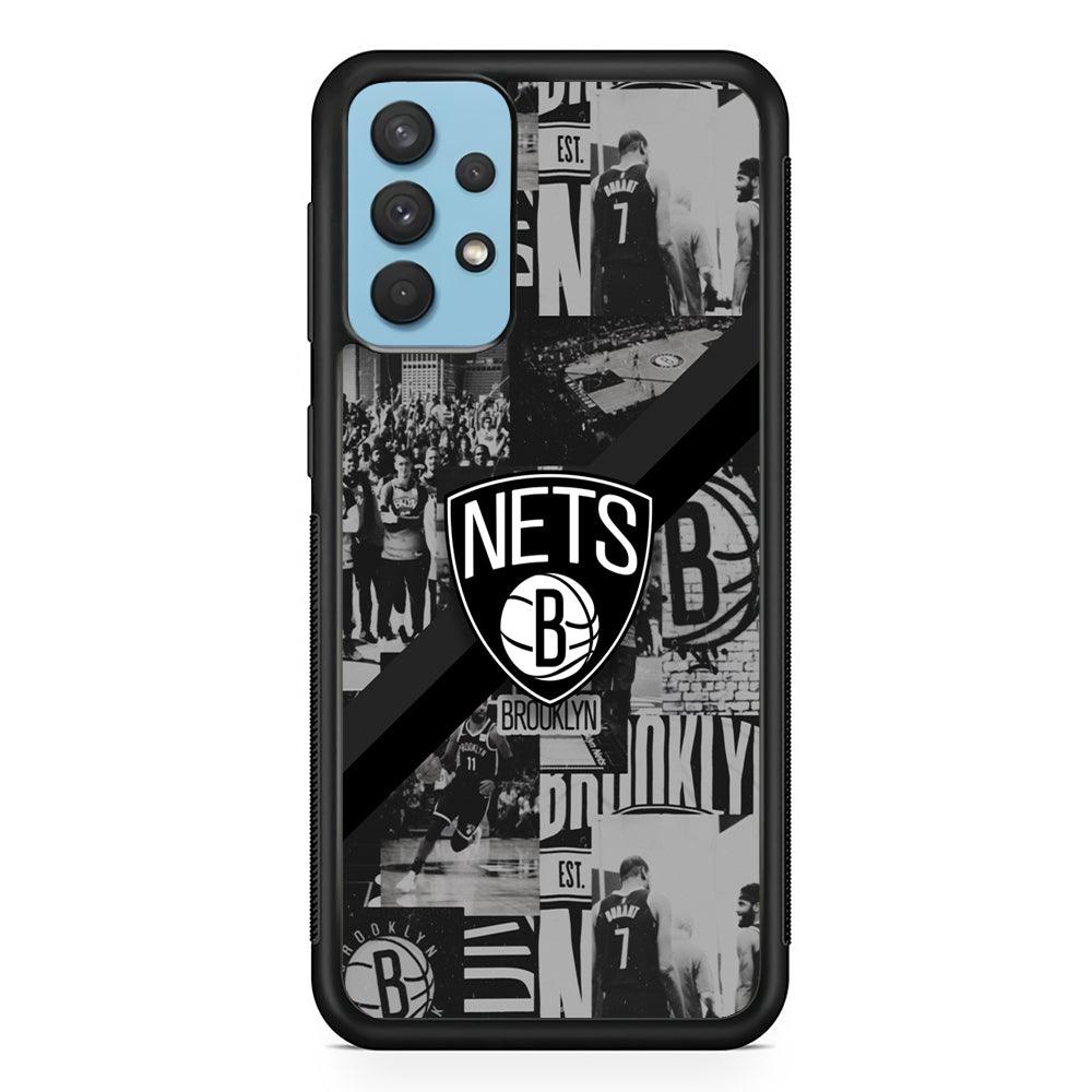 Brooklyn Nets Collage of The Journey Samsung Galaxy A32 Case-Rubber Black (2D Case)-Oxvistore