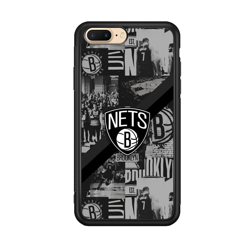 Brooklyn Nets Collage of The Journey iPhone 8 Plus Case-Rubber Black (2D Case)-Oxvistore