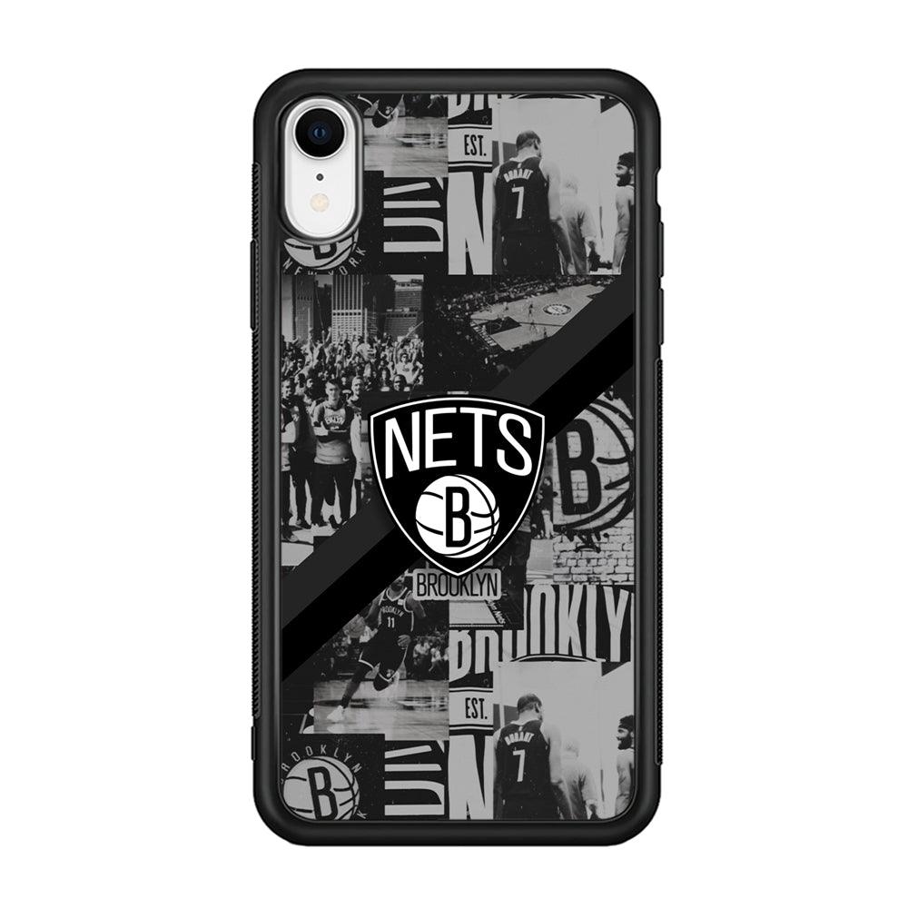 Brooklyn Nets Collage of The Journey iPhone XR Case-Rubber Black (2D Case)-Oxvistore