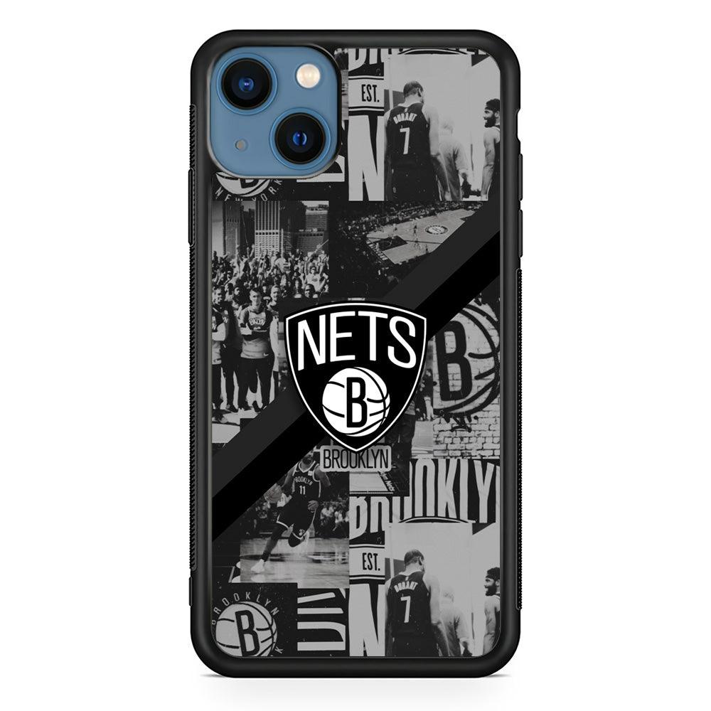 Brooklyn Nets Collage of The Journey iPhone 14 Plus Case-Rubber Black (2D Case)-Oxvistore