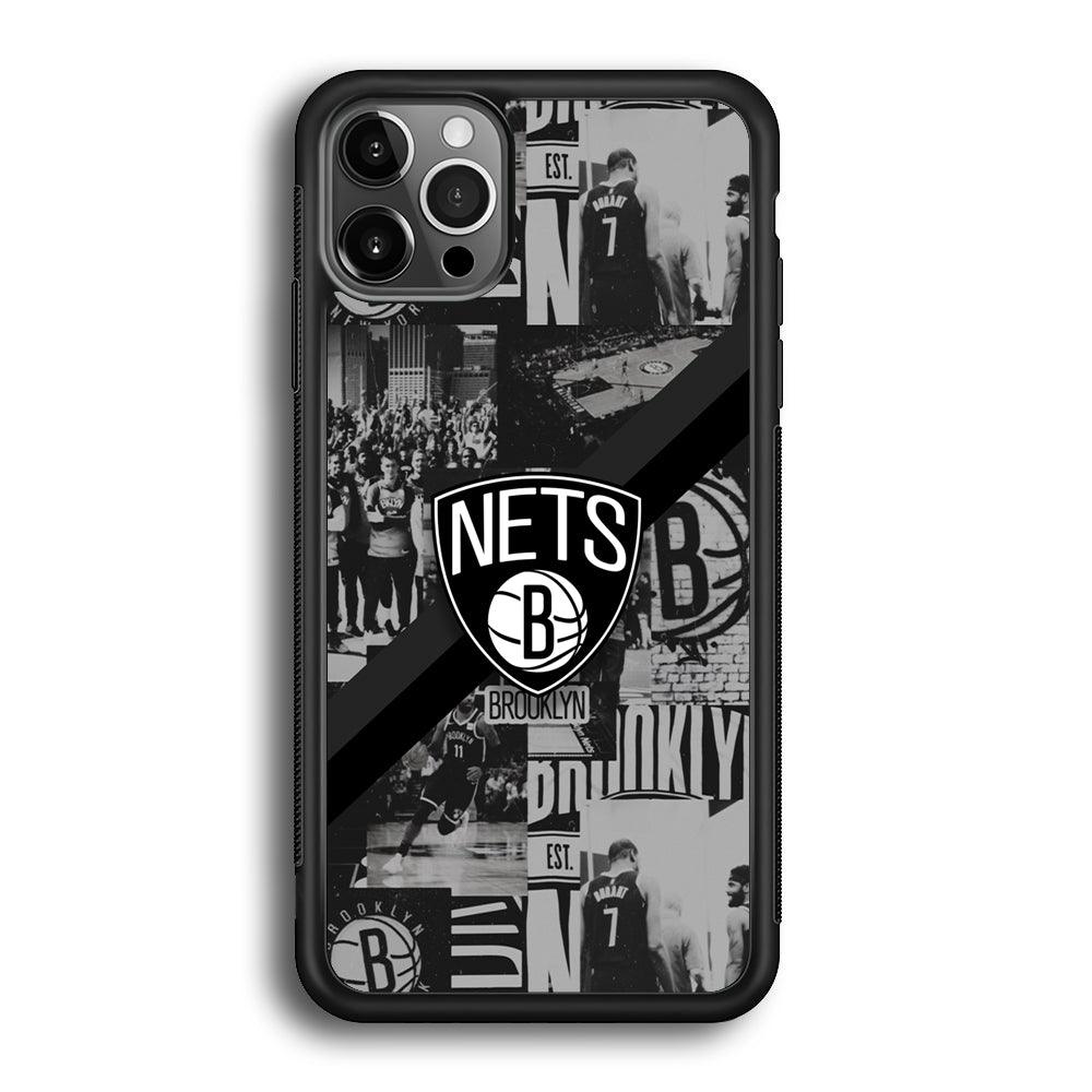 Brooklyn Nets Collage of The Journey iPhone 12 Pro Case-Rubber Black (2D Case)-Oxvistore