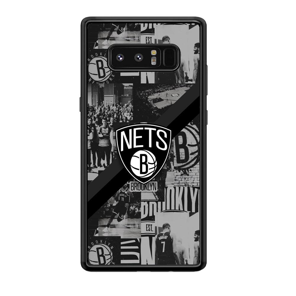 Brooklyn Nets Collage of The Journey Samsung Galaxy Note 8 Case-Rubber Black (2D Case)-Oxvistore