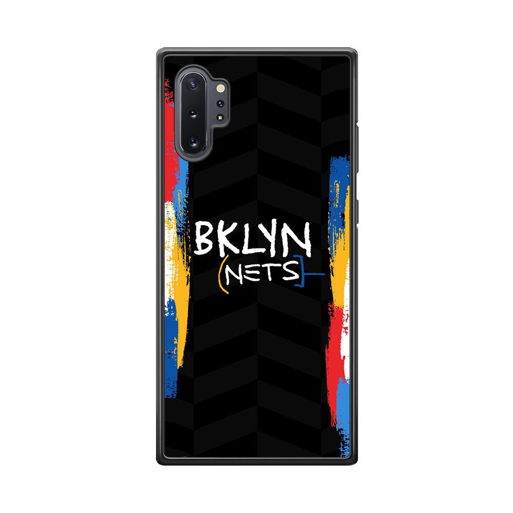 Brooklyn Nets Color Spray Jersey Samsung Galaxy Note 10 Plus Case-Rubber Black (2D Case)-Oxvistore