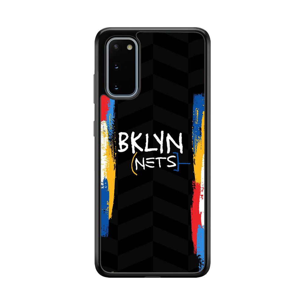 Brooklyn Nets Color Spray Jersey Samsung Galaxy S20 Case-Rubber Black (2D Case)-Oxvistore