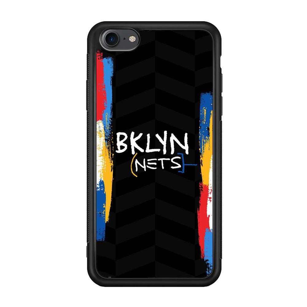 Brooklyn Nets Color Spray Jersey iPhone 7 Case-Rubber Black (2D Case)-Oxvistore