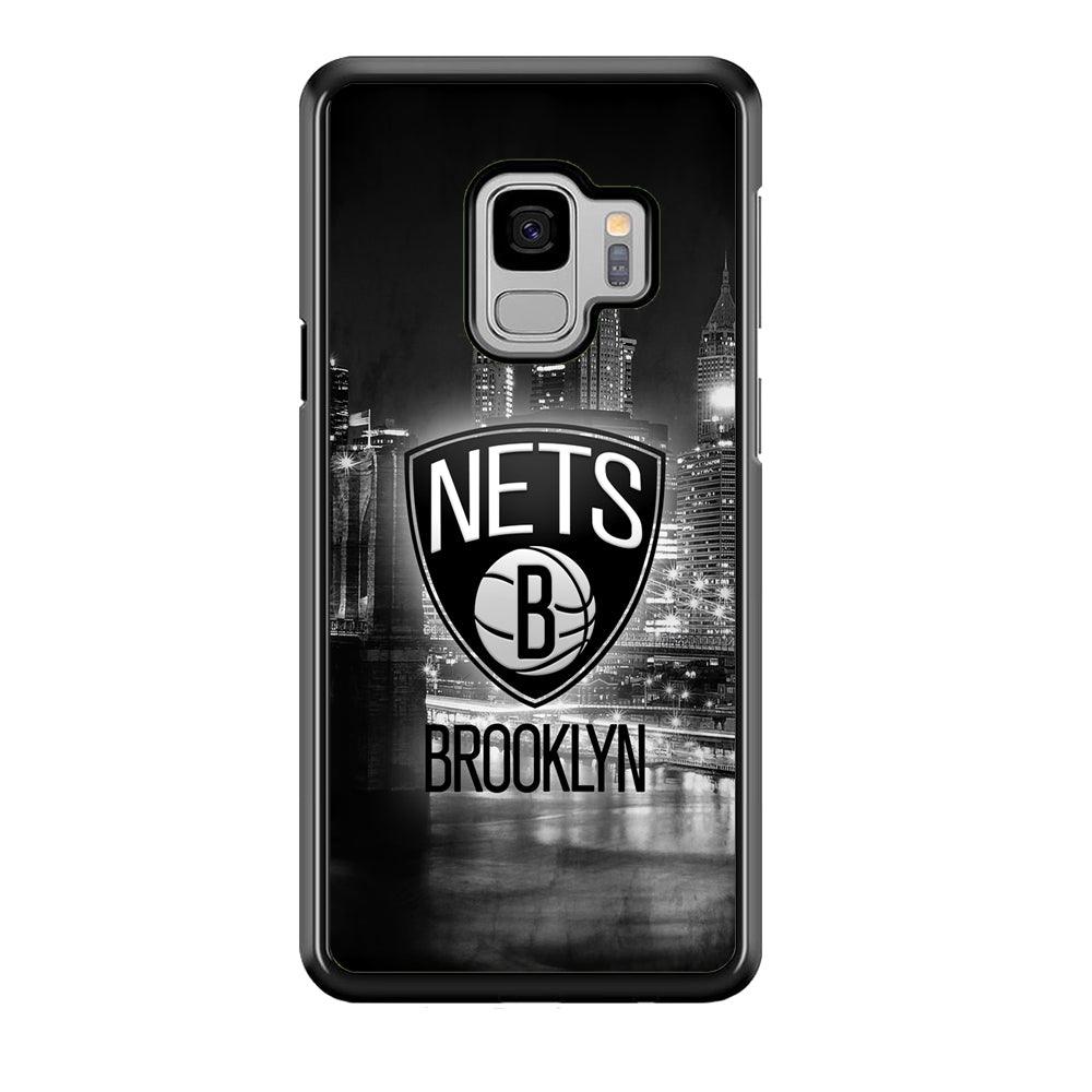Brooklyn Nets Night Town Samsung Galaxy S9 Case-Rubber Black (2D Case)-Oxvistore