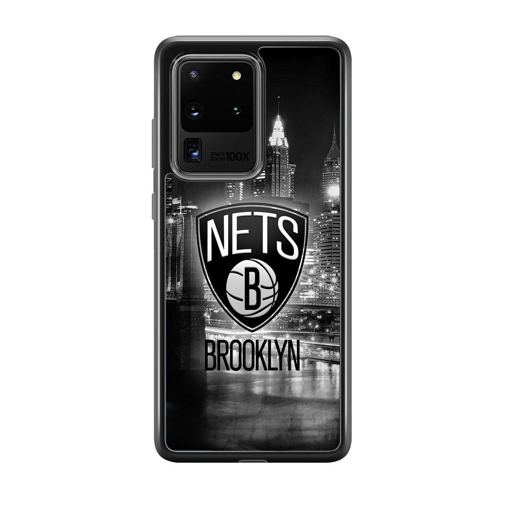 Brooklyn Nets Night Town Samsung Galaxy S20 Ultra Case-Rubber Black (2D Case)-Oxvistore
