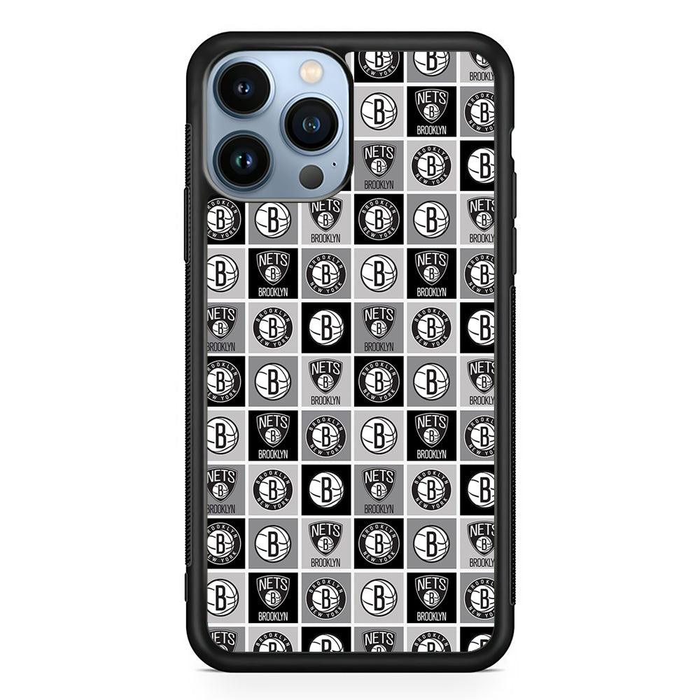 Brooklyn Nets Pattern 2D Rubber Phone Case-Black-Oxvistore
