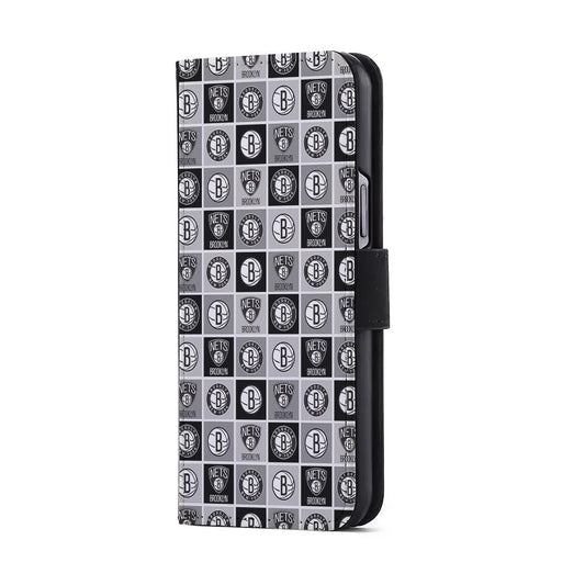 Brooklyn Nets Pattern Flip Wallet Phone Case-Oxvistore