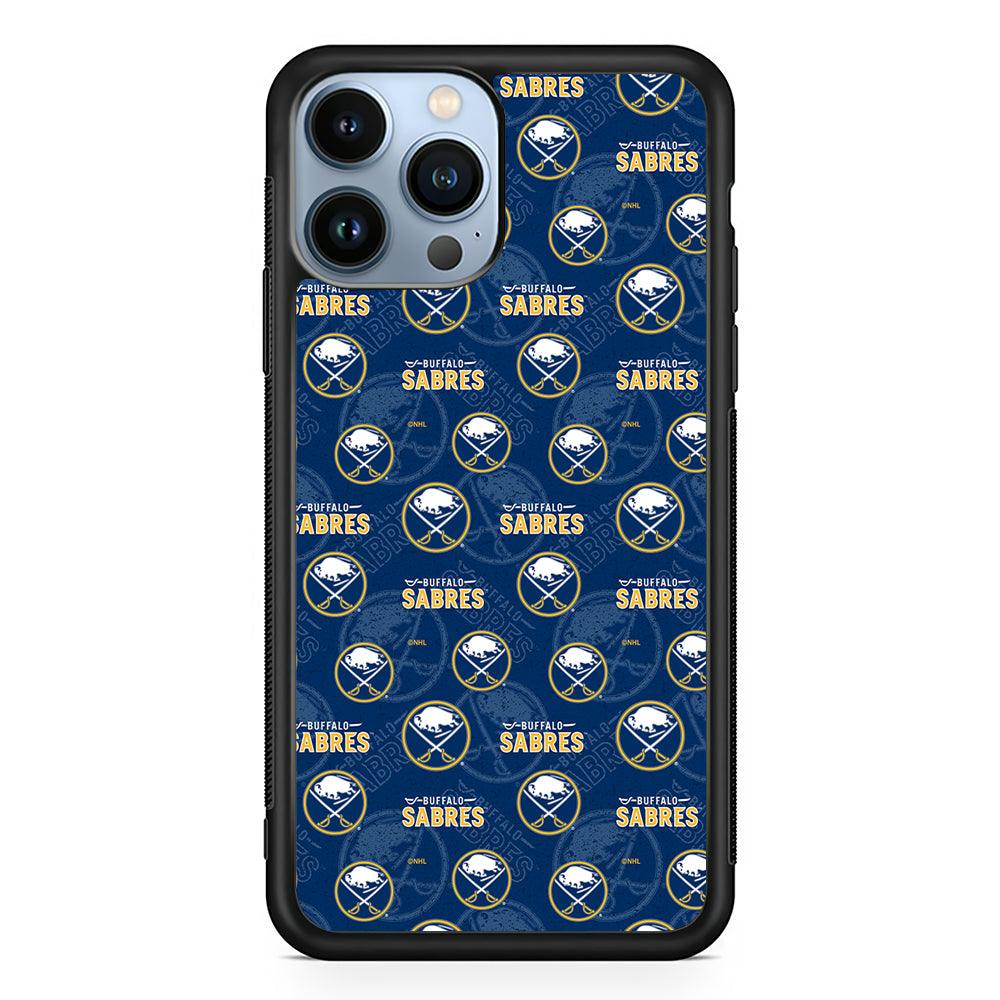 Buffalo Sabres Pattern 2D Rubber Phone Case-Black-Oxvistore
