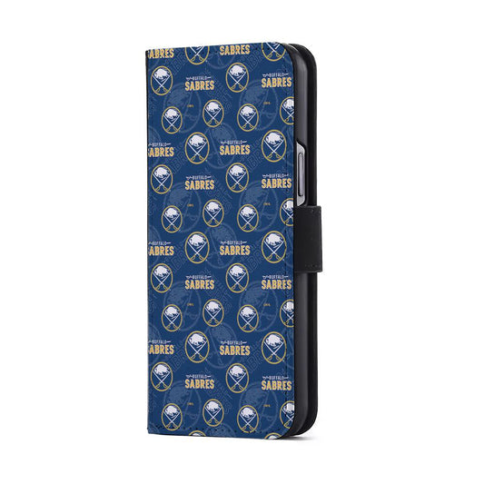 Buffalo Sabres Pattern Flip Wallet Phone Case-Oxvistore