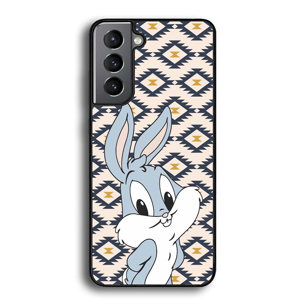 Bug Bunny Kid Plain Smile Samsung Galaxy S23 Plus Case-Rubber Black (2D Case)-Oxvistore