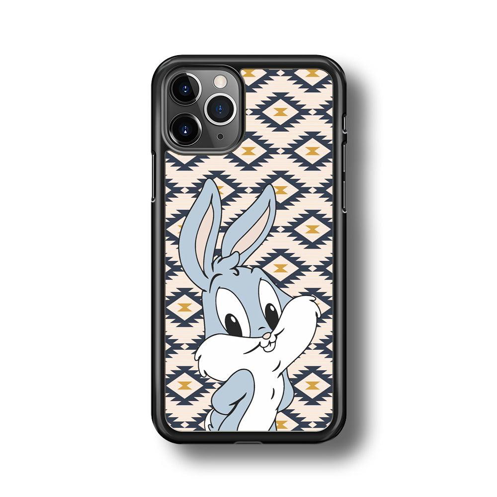 Bug Bunny Kid Plain Smile iPhone 11 Pro Max Case-Rubber Black (2D Case)-Oxvistore